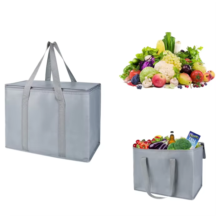 Wholesale Large Insulated Grocery Delivery Bag with Aluminum Foil Lining - 图片 3
