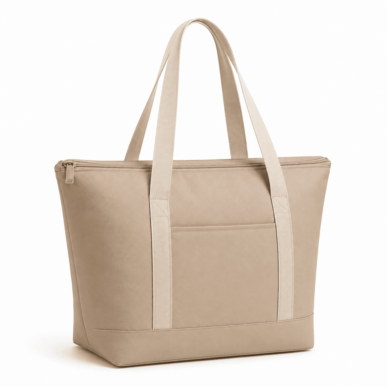 Navy Blue Insulated Cooler Tote Bag with Zipper for Grocery Shopping, Food Delivery and Custom Logo - 图片 2