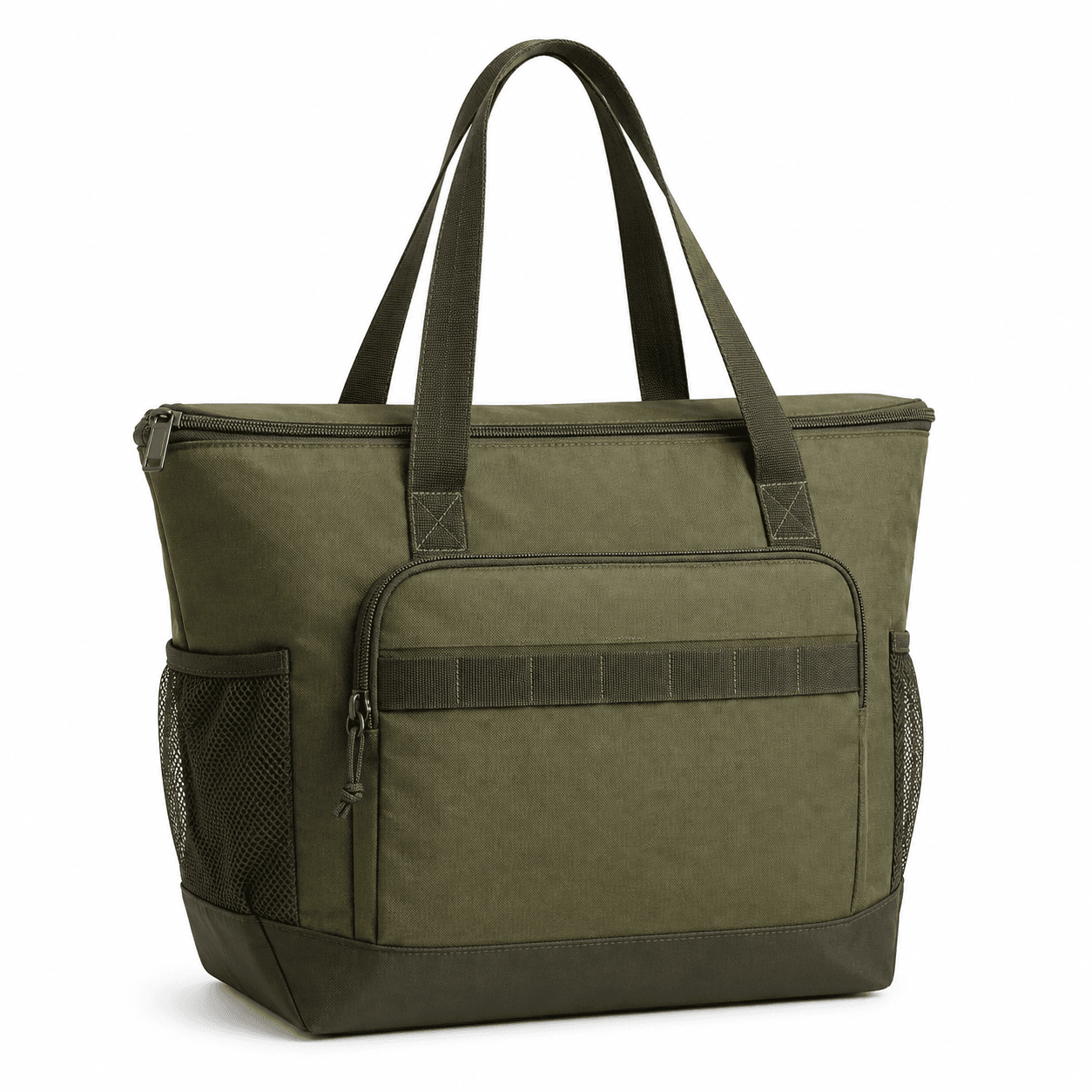 Navy Blue Insulated Cooler Tote Bag with Zipper for Grocery Shopping, Food Delivery and Custom Logo - 图片 3