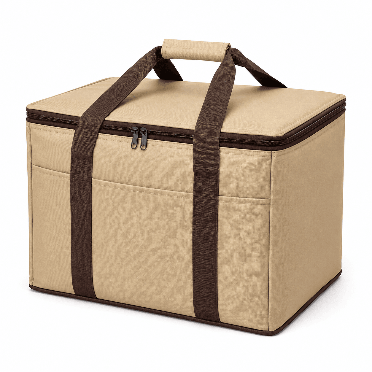 Large Capacity Red Insulated Cooler Bag with Zipper for Food Delivery - 图片 5
