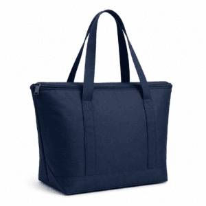 Navy Blue Insulated Cooler Tote Bag with Zipper for Grocery Shopping, Food Delivery and Custom Logo