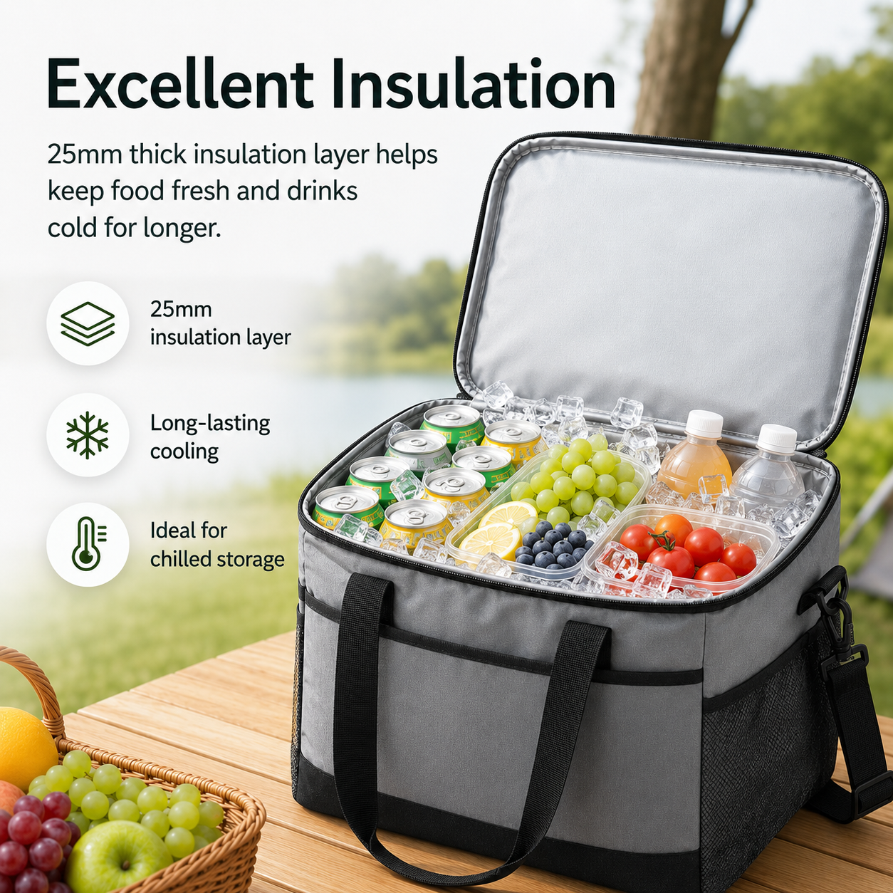 Premium Picnic Cooler Bag – Insulated Outdoor Lunch Tote - Image 2