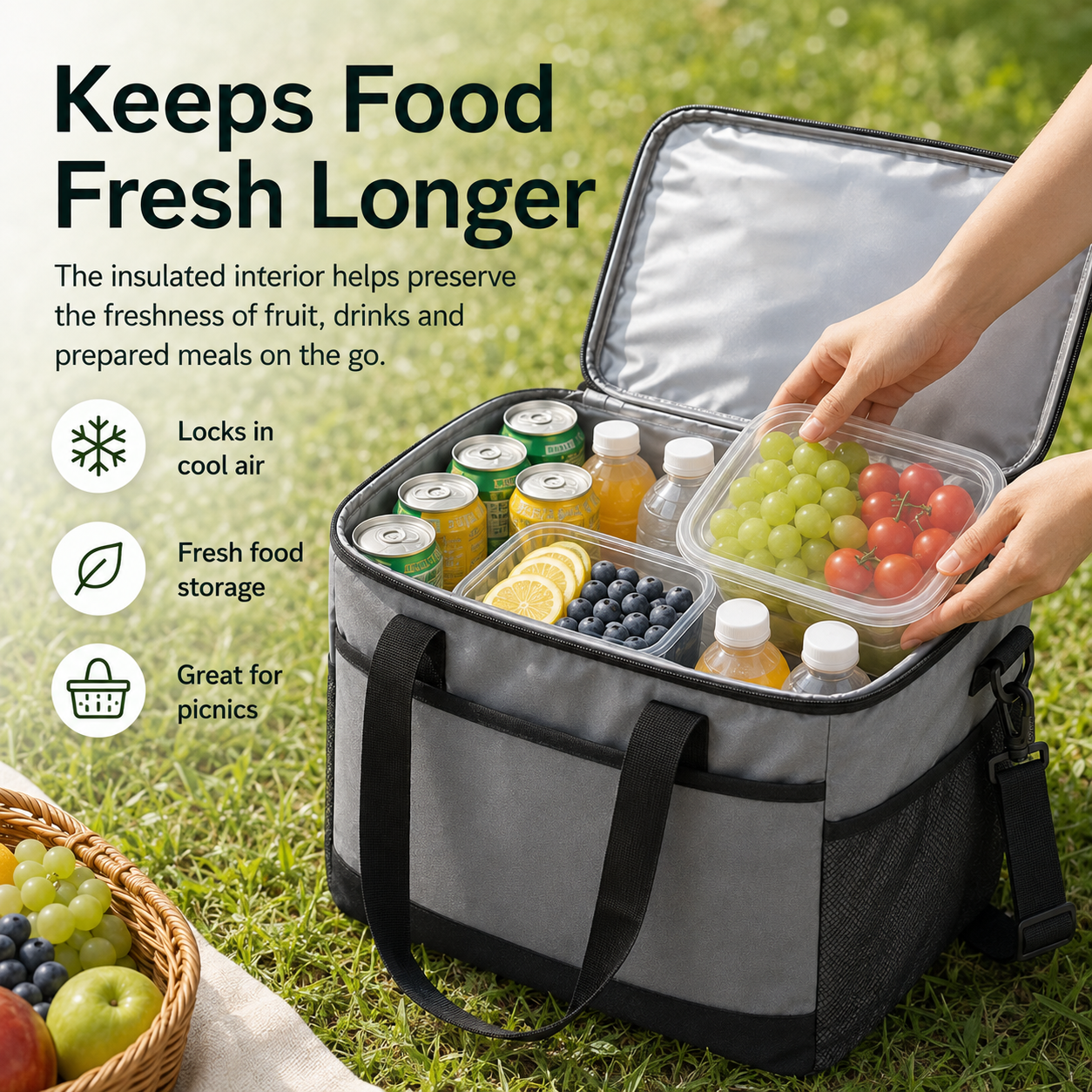 Premium Picnic Cooler Bag – Insulated Outdoor Lunch Tote - Image 4